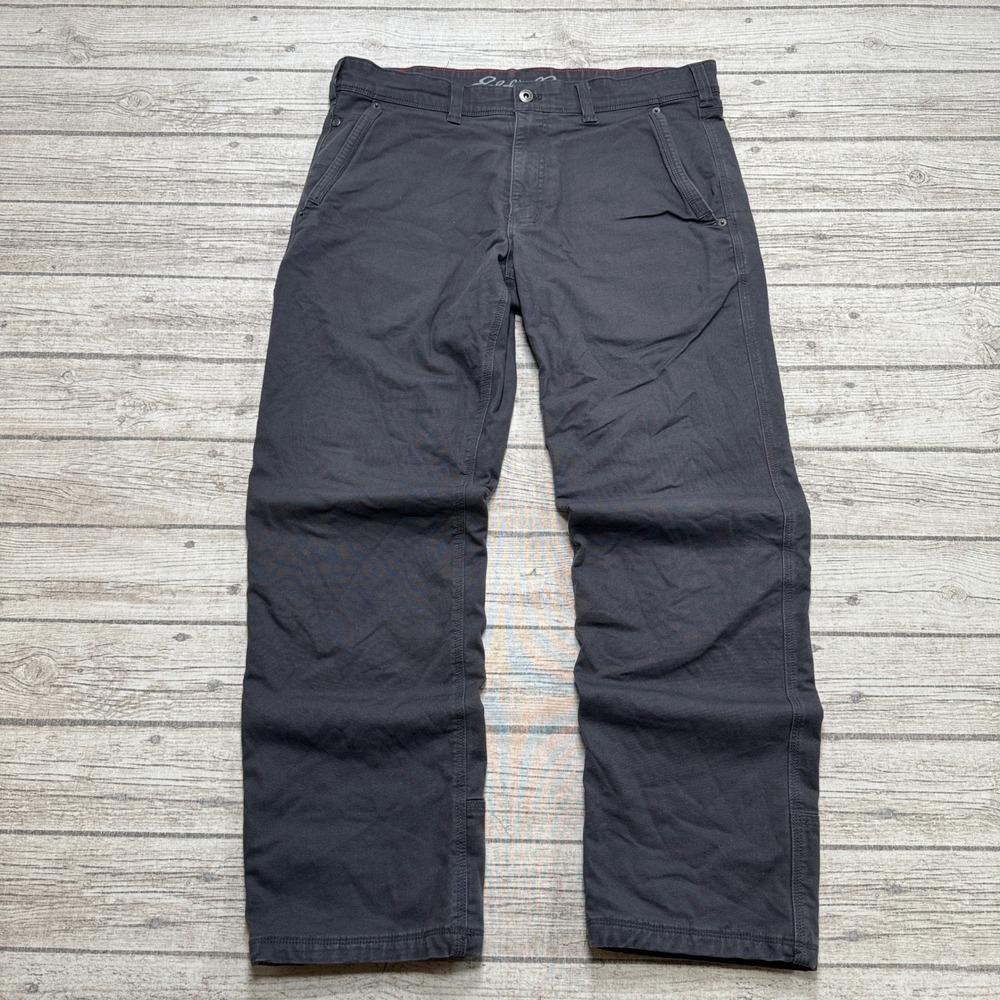 Eddie Bauer Pants Men's 36x32 Gray Fleece Lined Straight Leg Insulated Hiking